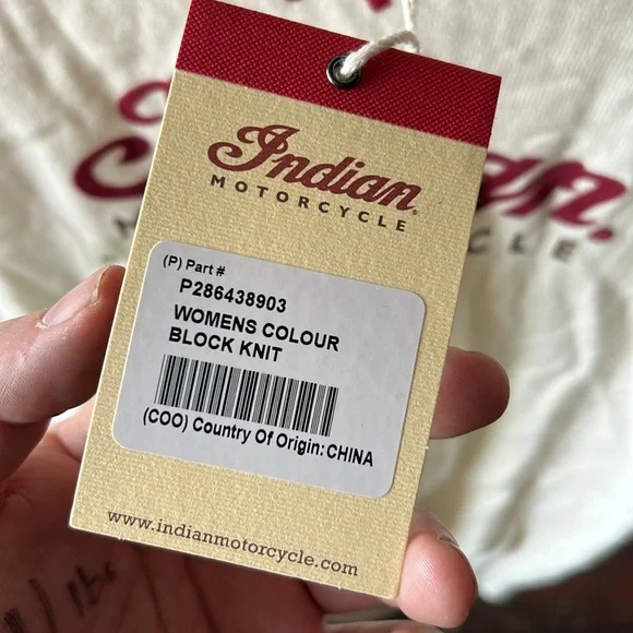 Indian Motorcycle Womens Color Block Knit Shirt Size M - Picture 3 of 5